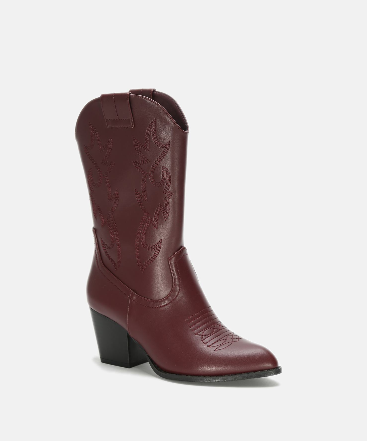 Botas cowboy de cano m&eacute;dio com salto image number null